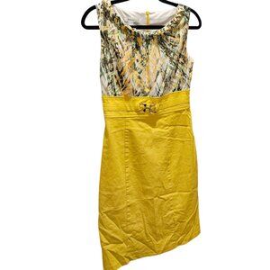 Dress Barn Sleeveless Retro Yellow Dress | SZ 4
